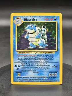 Pokemon TCG Blastoise 2/102 Base Set Unlimited WOTC Holo Rare Card - Image 1