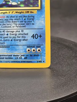 Pokemon TCG Blastoise 2/102 Base Set Unlimited WOTC Holo Rare Card - Image 5