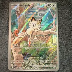 Meowth 106/094 Me02 Phantasmal Flames Illustration Rare Holo Pokemon Card TCG NM - Image 1