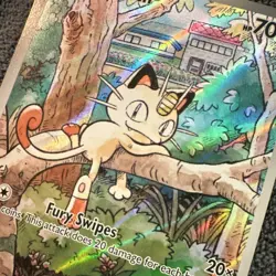 Meowth 106/094 Me02 Phantasmal Flames Illustration Rare Holo Pokemon Card TCG NM - Image 2