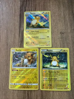 Pokemon TCG Raichu 3 Card Lot XY Era - Image 1