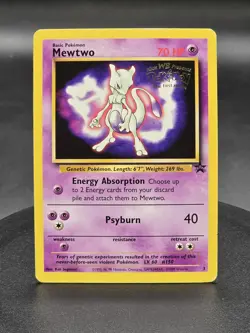 Pokemon TCG Mewtwo 3 WOTC Promo Card, Stamped Movie Promo - Image 1