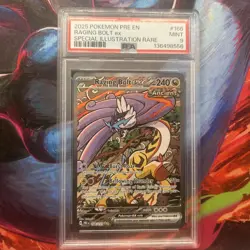 2025 Pokemon Raging Bolt EX SIR #166/131 PSA 9 GEM – Prismatic Evolutions - Image 1
