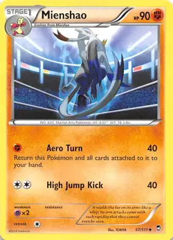 Mienshao 57/111 XY Furious Fists Pokemon 005885 - Image 1