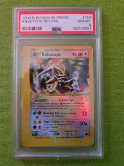 Pokemon Kabutops Skyridge Crystal Reverse Holo Secret Rare #150 PSA 8 - Image 1