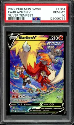 PSA 10 Blaziken V TG14/TG30 Silver Tempest FA Trainer Gallery Pokemon 2022 - Image 1