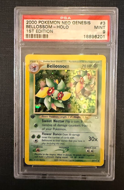 Pokemon Bellossom 1st Edition Neo Genesis PSA 9 MINT Holo #3/111 TCG WOTC 2000 - Image 1