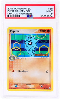 2006 Pokemon Ex Dragon Frontiers Pupitar Reverse Holo #58 PSA 9 - Image 1