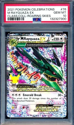 M Rayquaza EX 2021 Pokemon Celebrations #76 Skies Classic Collection Holo PSA 10 - Image 1