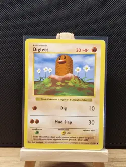 Pokemon TCG 1999 WOTC Base Set Shadowless Diglett 47/102 - Light Play - Image 1