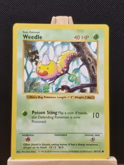 Pokemon 1999 WOTC Base Set Shadowless Weedle 69/102 - Near Mint - Image 1