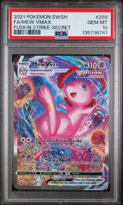 2021 POKEMON SWORD & SHIELD FUSION STRIKE #269 FA/MEW VMAX PSA 10 (Q741 - Image 1