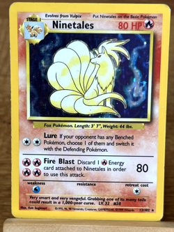 Pokemon TCG Ninetales 12/102 Base Set Holo Rare MP - Image 1