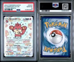 2023 POKEMON SWORD & SHIELD CROWN ZENITH #GG37 FULL ART/SIMISEAR VSTAR PSA 10 - Image 1