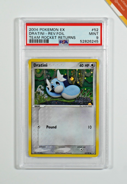 Pokemon PSA 9 Dratini #52 Rev Foil EX Team Rocket Returns 2004 English - Image 1
