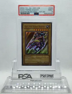 YUGIOH 1ST ED LOB-006 GAIA FIERCE KNIGHT ULTRA RARE HOLO PSA 9 MINT #68828068 - Image 1