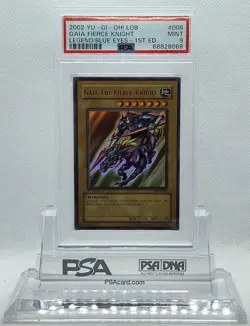 YUGIOH 1ST ED LOB-006 GAIA FIERCE KNIGHT ULTRA RARE HOLO PSA 9 MINT #68828068 - Image 2