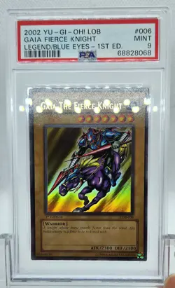 YUGIOH 1ST ED LOB-006 GAIA FIERCE KNIGHT ULTRA RARE HOLO PSA 9 MINT #68828068 - Image 3