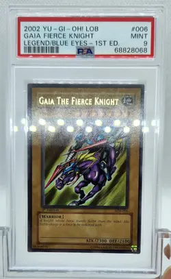 YUGIOH 1ST ED LOB-006 GAIA FIERCE KNIGHT ULTRA RARE HOLO PSA 9 MINT #68828068 - Image 4