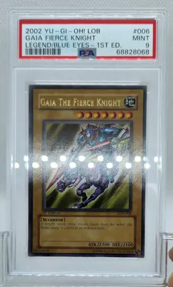 YUGIOH 1ST ED LOB-006 GAIA FIERCE KNIGHT ULTRA RARE HOLO PSA 9 MINT #68828068 - Image 5