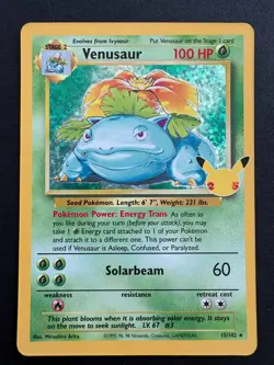 Venusaur Holo 15/102 Celebrations Classic Collection Pokemon Card - Image 1