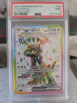 2024 Pokemon Surging Sparks Cyclizar EX Ultra Rare #228/191 PSA 9 Mint - Image 1