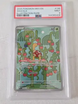 2025 Pokemon Mega Evolutions Shuckle Illustration Rare PSA 9 - Image 1