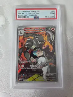 2025 POKEMON DESTINED RIVALS ILLUSTRATION RARE #191 TEAM ROCKET'S HOUNDOOM PSA 9 - Image 1