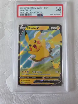 Pokemon Pikachu V SWSH143 Sword & Shield Promo Holo PSA 9 Black Star - Image 1