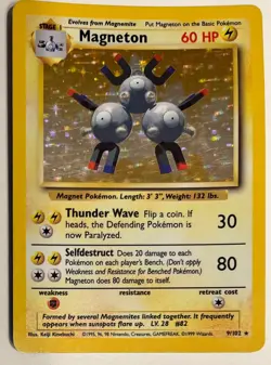 Magneton Holo 9/102 – 1999 WOTC Base Set Pokemon TCG – MP - Image 1