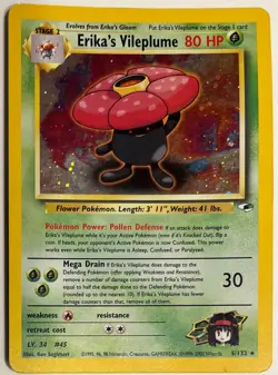 Erika’s Vileplume Holo 4/132 – 2000 WOTC Gym Heroes Pokemon TCG – LP-MP - Image 1