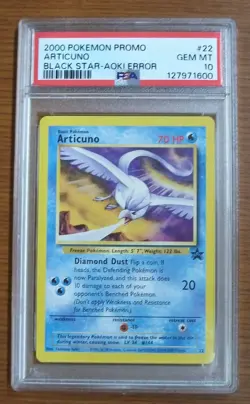 2000 Pokemon Wizards Black Star Promos Articuno Aoki Error #22 PSA 10 Gem Mint - Image 1
