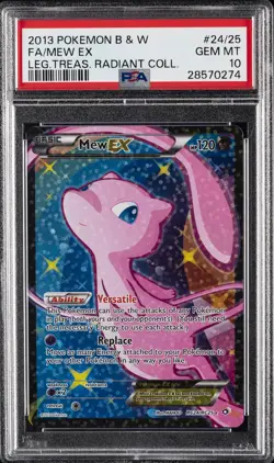 2013 POKEMON B&W LEGEND TREASURES RADIANT COLL #RC24 FULL ART/MEW EX PSA 10 - Image 1