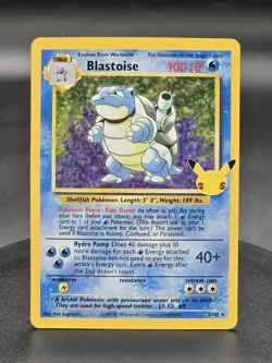 Pokemon TCG Blastoise 2/102 Celebrations 25th Anniversary Edition Holo Card - Image 1