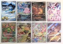Cute Pokemon AR Card Lot 8 Japanese Art Rare Piplup Vulpix Clefairy Cinccino Mes - Image 1