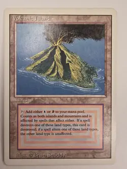 Volcanic Island Revised Dual Land MtG Magic the Gathering Reserved List NM- EX+ - Image 1
