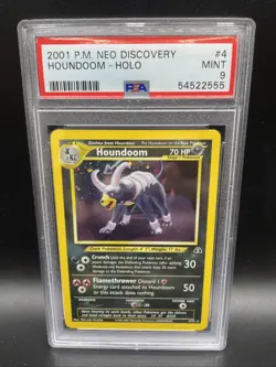 Houndoom 4/75 Holo Rare Neo Discovery Unlimited Pokemon TCG WOTC - PSA 9 - Image 1