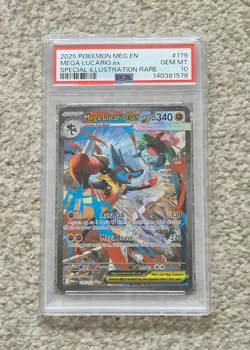 PSA 10 - Mega Lucario ex 179/132 Pokemon Card - GEM MINT - Image 1