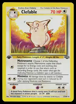Pokemon Card - Clefable Jungle 17/64 Rare 1st Edition - Image 1