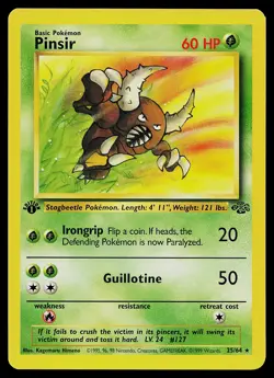 Pokemon Card - Pinsir Jungle 25/64 Rare 1st Edition - Image 1