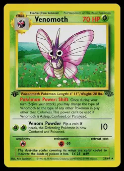 Pokemon Card - Venomoth Jungle 29/64 Rare 1st Edition - Image 1