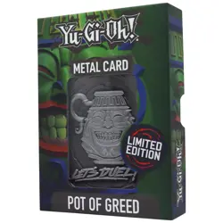 Yu-Gi-Oh! Limited Edition Collectable Pot Of Greed Metal Card - Image 1