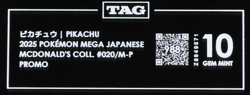 2025 Pokemon Mega Japanese McDonald's Collection Promo Pikachu TAG 10 (988) - Image 3