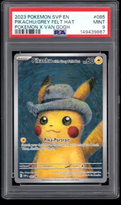 2023 POKEMON SVP EN PIKACHU FELT HAT X VAN GOGH 085 PSA 9 MINT 1A - Image 1