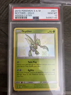 2019 Scyther SV1 Pokemon Sun & Moon Hidden Fates PSA 10 GEM MINT - Image 1