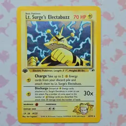 Pokemon TCG Lt. Surge's Electabuzz Gym Heroes 1st Edition Holo Rare 6/132 70HP - Image 1