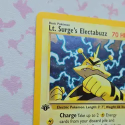 Pokemon TCG Lt. Surge's Electabuzz Gym Heroes 1st Edition Holo Rare 6/132 70HP - Image 3