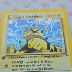 Pokemon TCG Lt. Surge's Electabuzz Gym Heroes 1st Edition Holo Rare 6/132 70HP - Image 4