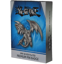 Yu-Gi-Oh! Limited Edition Silver Plated Blue Eyes White Dragon Pin Badge - Image 1