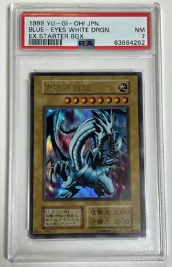 PSA 7 NM Blue-Eyes White Dragon EX Starter Box 1999 Japanese Graded Card - Image 1